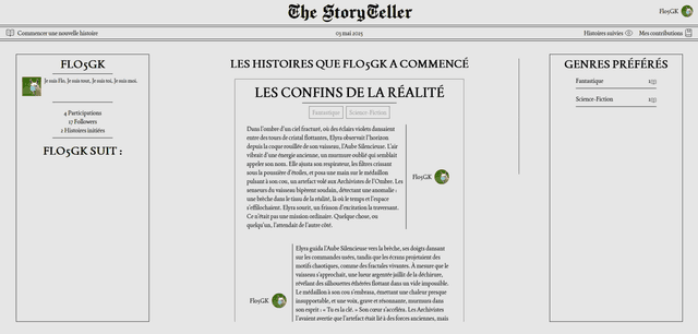 Visual of Storyteller Website